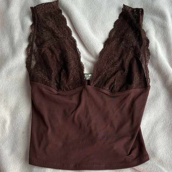 Free People Other - Free People Brown Lace Chemise